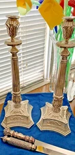 Vintage Magnificent 925 Sterling Silver Hazorfim Israel Candle Sticks 2065 Grams