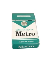 METRO MENTHOL FRESH AMERICAN BLEND CIGARETTES RARE VINTAGE HTF EMPTY BOX