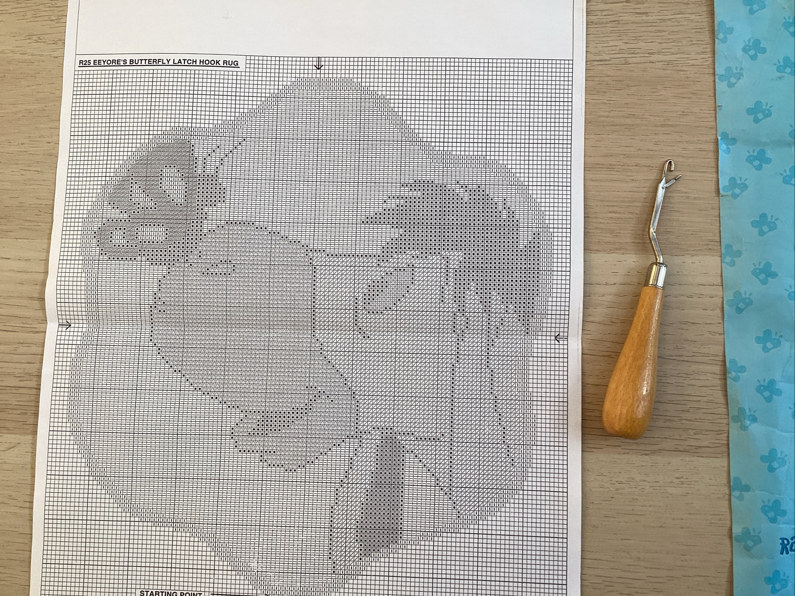 Eeyore’s Butterfly Latch Hook Rug Kit, 77cms Diameter. Opened But Not