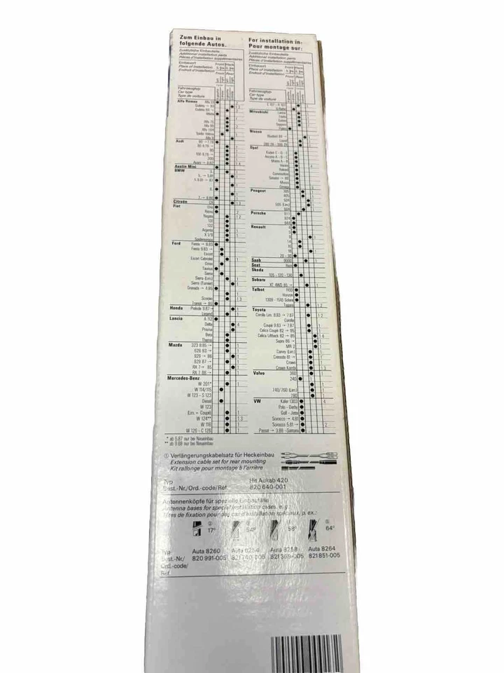 Hirschmann 12V Power Antenna Hit Auta 5061 Mercedes-Benz Porsche Volkswagon Ford - Image 3 of 4