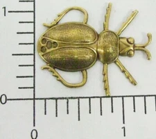 34253          Brass Oxidized Victorian Large Beetle Jewelry Finding