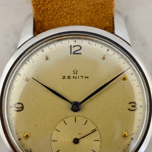 C.1950 Vintage Zenith oversize Calatrava Military watch cal.12-4-P-6 in steel - Picture 2 of 11