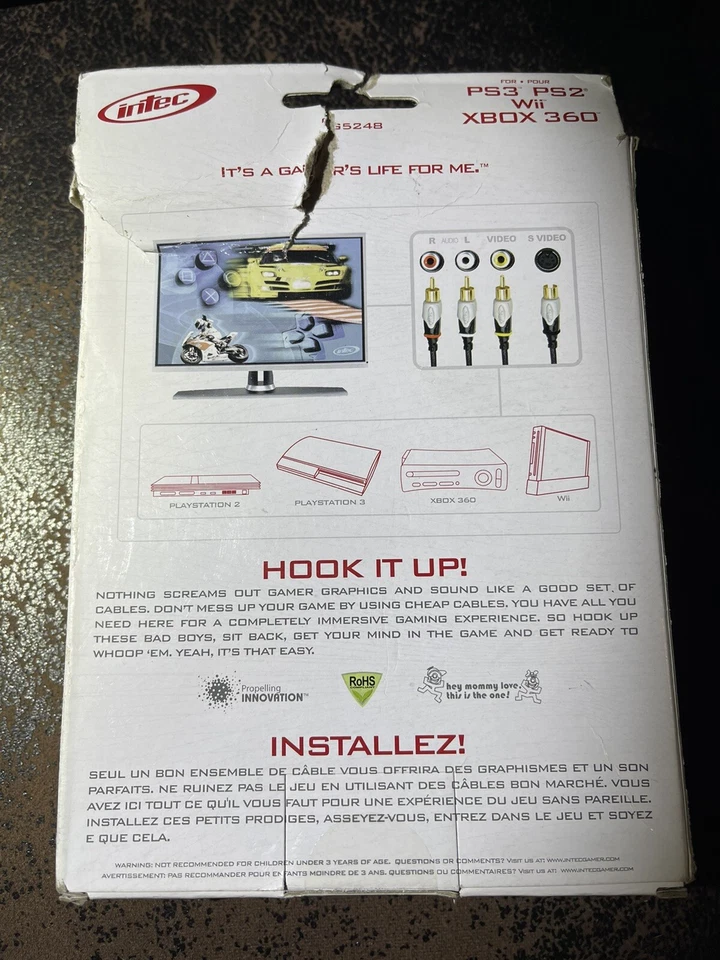 Cable AV Componente Intec para Sony Playstation PS3 PS2 Wii XBOX 360 NUEVO EN CAJA Foto 2 de 2