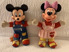 Vtg Mickey Mouse  Minnie Mouse Doll Disney 1989 Mattel Learn-to-Dress Plush Lot