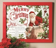 NWT Sullivan 22" Night before Christmas Wood framed Santa Sign Wall Decor