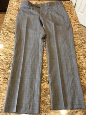 SALE!!! Esquire 2112 Ace Mens 40w 30r Gray Plaid Dress Pants NEW