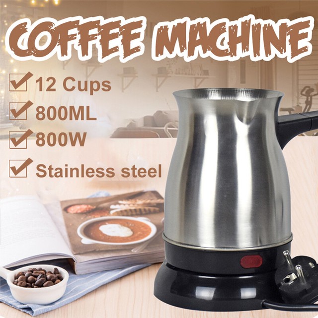 220V 12 Cup Electric Turkish Greek Coffee Maker Stainless Steel Machine