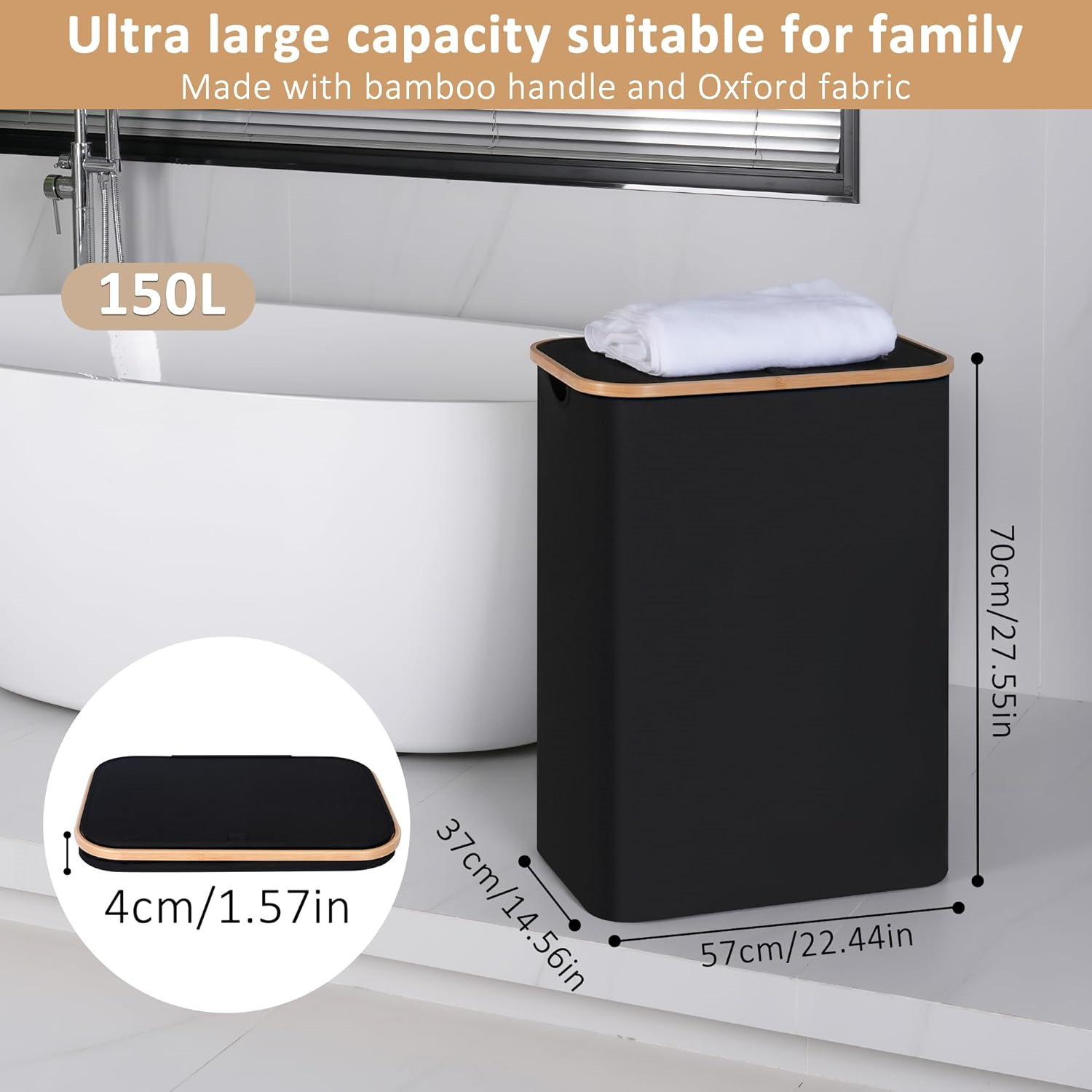 IEGrow Large Laundry Basket with Lid 150L, Double Laundry Baskets with Removable eBay