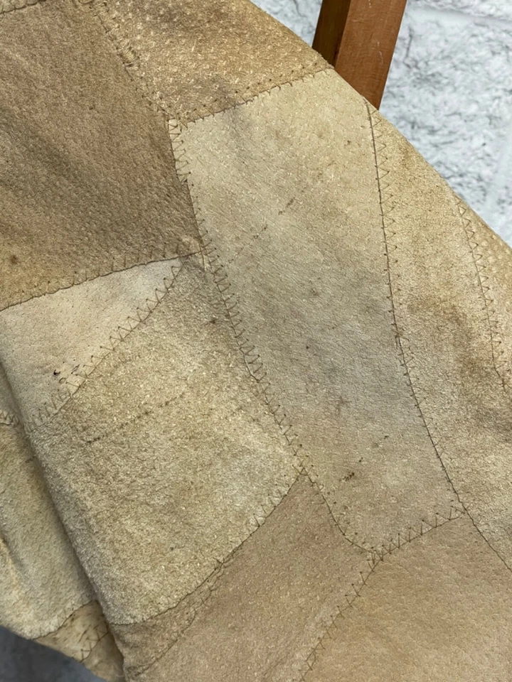 Chaqueta Bomber Italiana Stone Cuero Genuino Patchwork Gamuza Talla XL Foto 2 de 4