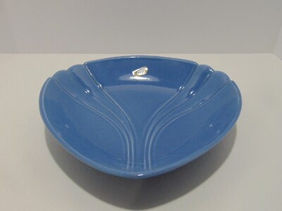 #ad Haeger Pottery 3281 Art Deco Revival Triangle Dish In Blue 1984 $20.59
