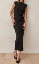 Reformation Black Nili Knit Maxi Dress Size L NWT