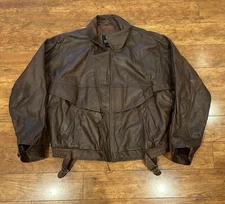 Vintage Bermans Leather Jacket XL Brown