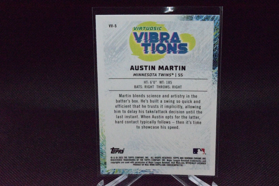 Austin Martin #VV-5 - 2022 Bowman Chrome - Pre-Rookie - Virtuosic Vibrations - Image 2 of 2