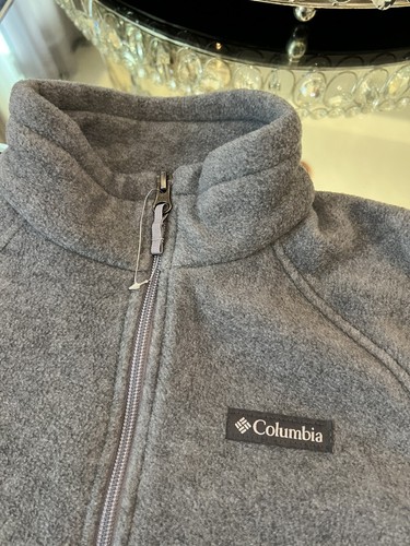 Columbia Grey Fleece Full Zip Jacket Kids Large 14/16 - Picture 2 of 11