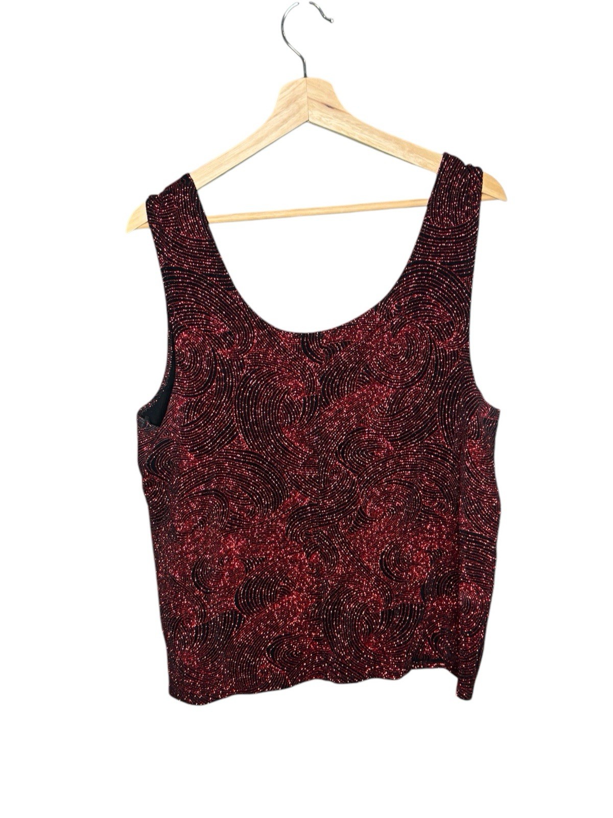 Ruby Red Glitter Swirl Tank Top - image 2