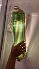1 PC VINTAGE ART DECO BRASS & GREEN GLASS ROD WALL SCONCE SKYSCRAPER NAUTICAL ##