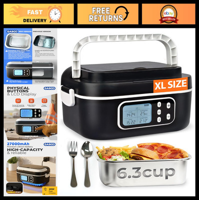 Cordless Electric Lunch Box for Adults, 27000mAh, 100W Fast Heating, 6.34-Cup, S