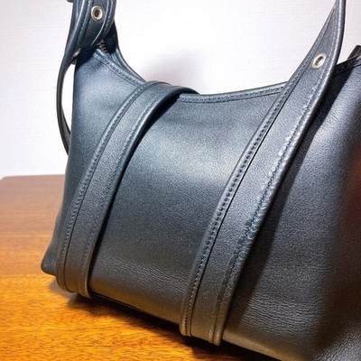 COACH OLD 9136 Shoulder Bag Black Vintage Compact Crossbody 