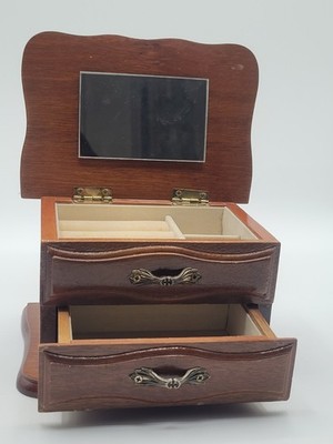Vintage Centurion Louisville walnut wood jewelry box