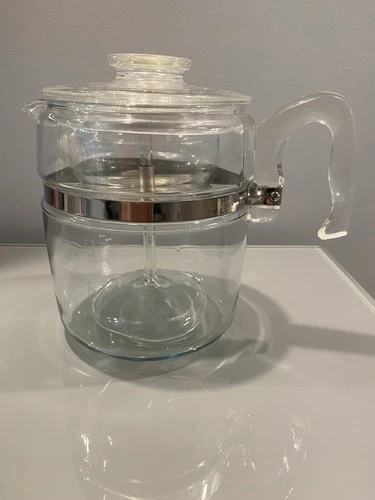 One Pyrex * 9 Cups Glass Coffee: Pot Percolator # 7759 Used :Vintage :