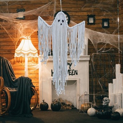 Halloween Makramee Geist Dekoration Neuheit gruselig Halloween Geist Deko für