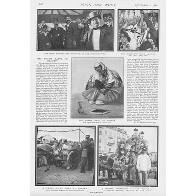 BELGIEN Besuch des Schahs von Persien zur Blumenschau in Ostende antiker Druck 1900