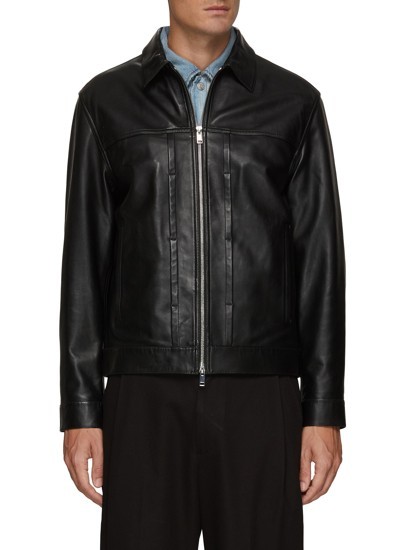 Theory Black Leather Jacket - Men – Size M - Supreme Lamb Leather Zip