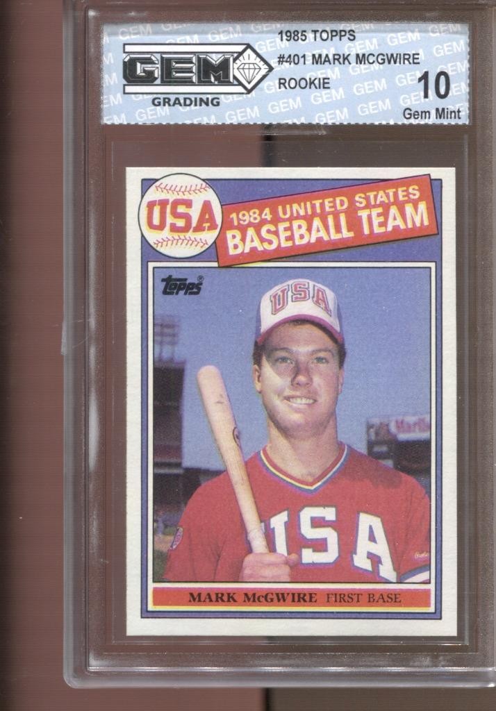 1985 Mark Mcgwire Topps #401 Gem Mint 10 RC Rookie Cardinals A's