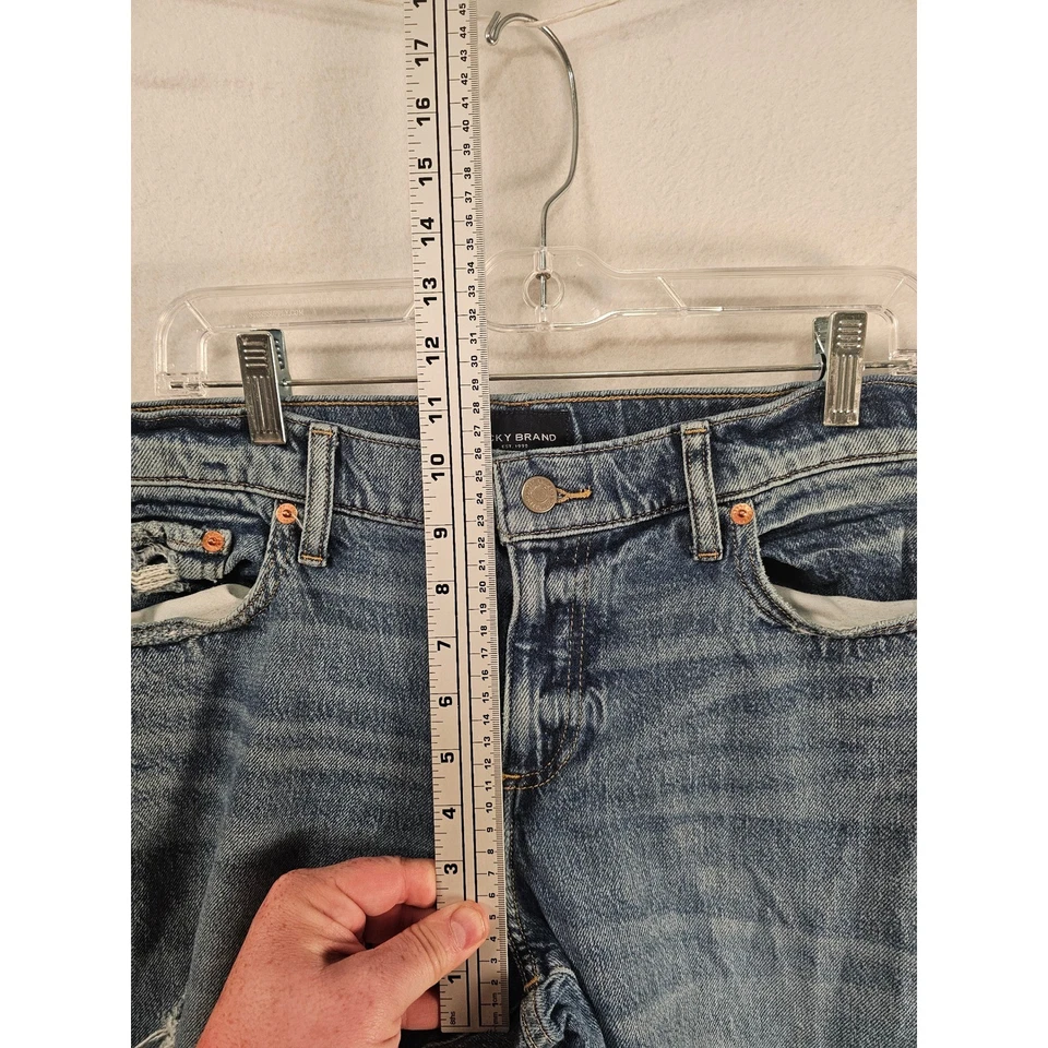 Lucky Brand Easy Rider Mid Rise Boot Distressed Women's Jeans Size 14/32R #1594 - Image 4 of 4