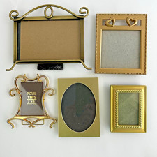 Vintage Assorted Lot of 5 Mini Small Picture Frames Gold 4x6 3x5 2x3 Etc