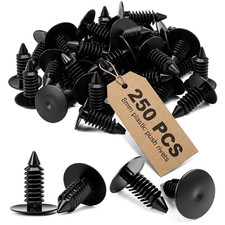 250PCS 8mm Plastic Rivets Push Clips Fasteners Car Trim Panel Bumper US