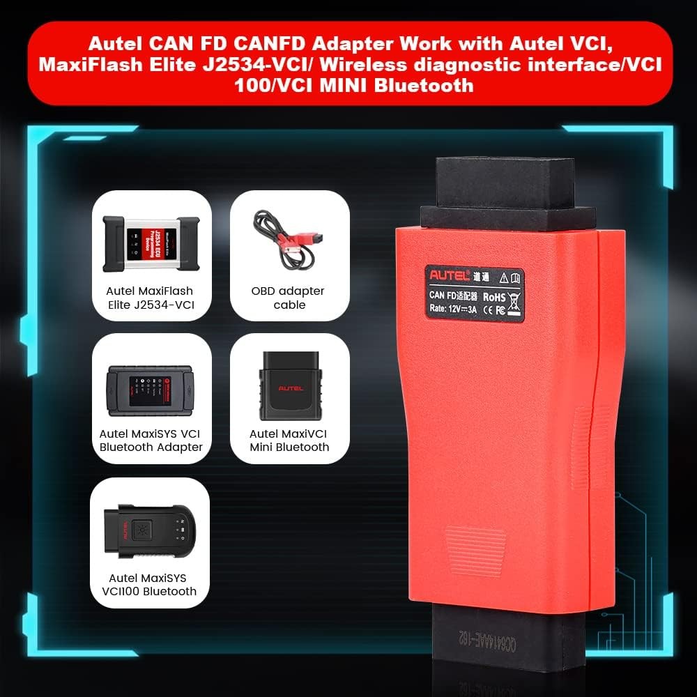 Autel CAN FD Adapter For MaxiSys Diagnostic Tools - Compatible With CAN FD Protocol Vehicles 2020+ GM Models