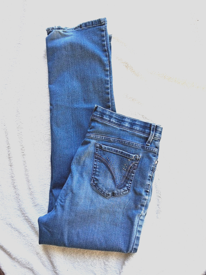 Gloria Vanderbilt Size 12 Long Super Cute Stretch Fit Blue J