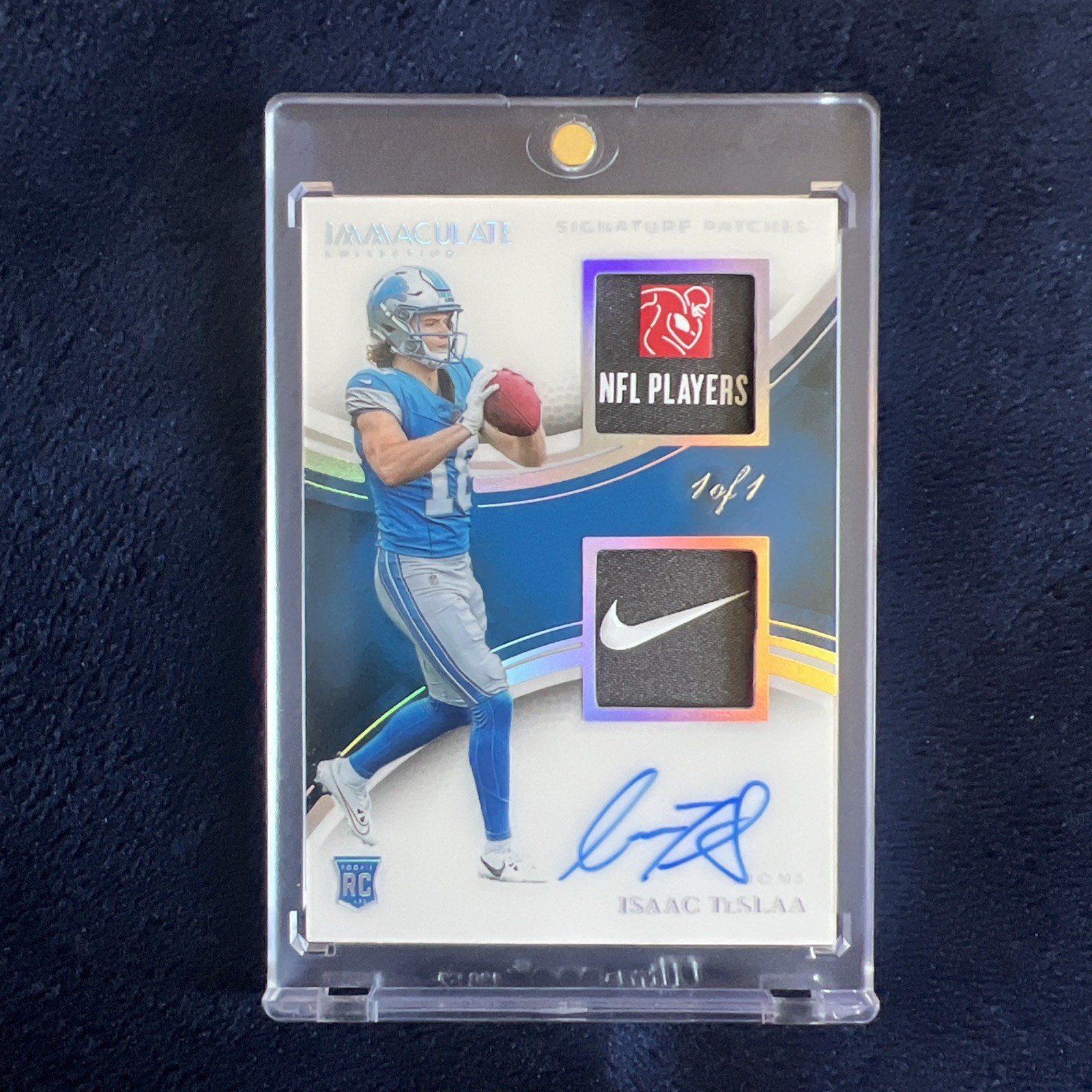 ISAAC TeSLAA Panini Immaculate Dual Patch Auto 1/1 view 1