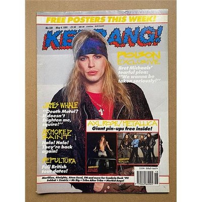POISON KERRANG NO.339 MAGAZINE MAY 1991 BRET MICHAELS COVER UK