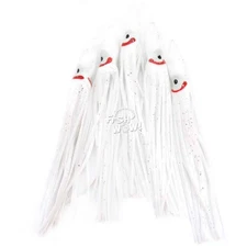 NEW Fish WOW!® 4.75" Fishing White Squid Skirts Octopus 12cm Hoochie Lures lot