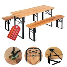 Set Tavolo e Sedie Panche Bambini da Giardino Esterno Legno Campeggio Pieghevole