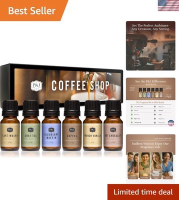 Fragrance Oil Coffee Shop Set | Coffee, Café Mocha, Chai Tea, Hot Chocolate, ...