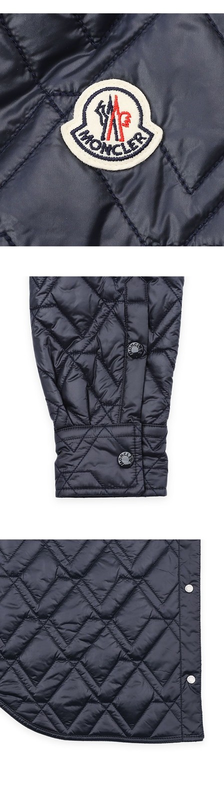 Moncler Quilted Jacket with Logo Patch for Women (Navy) 2F00001 788UY 152100553 thumbnail 4