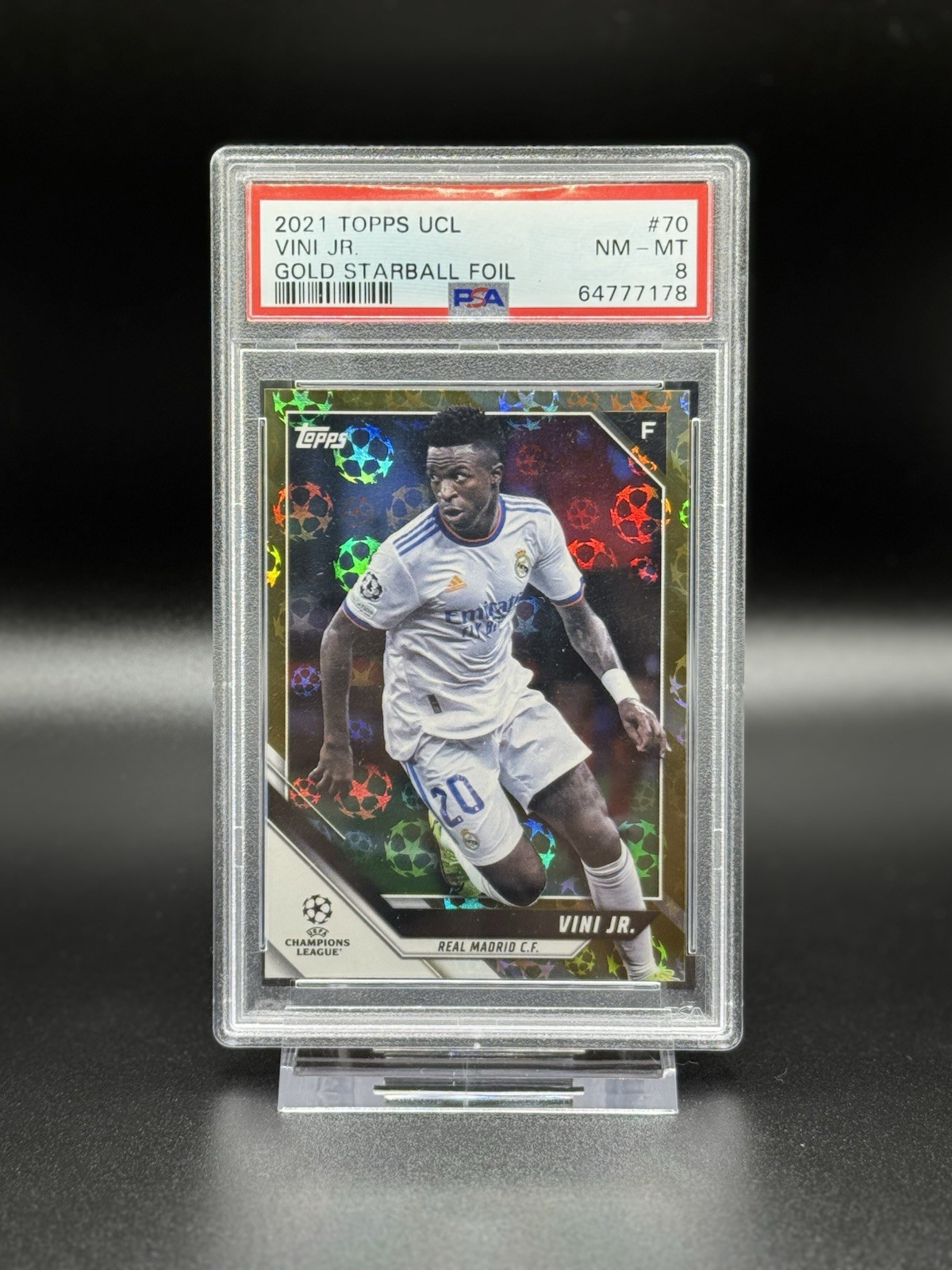 PSA 8 Vini JR. Gold Starball Foil /50 view 1