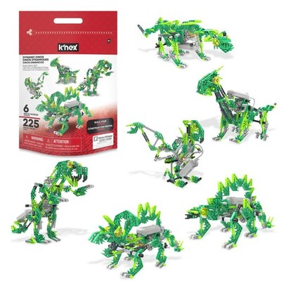 K'NEX Basic Fun Dynamic Dinos Bauset   Baue 7 bewegliche Dinosaurier   In prakti