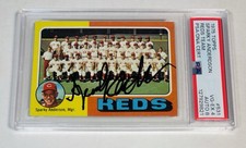 1975 Topps #531 Reds Team Sparky Anderson PSA 4 AUTO 8 Baseball Card  ‘75 WS