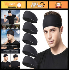 5-Pack Men's Running Headbands - Sweatbands for Sports, Yoga, Cycling  Fitness