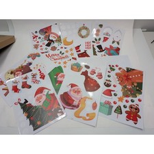 Christmas Window Clings Santa Snowflakes Merry New Year Reusable Stickers