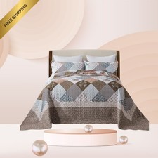 Oversized King Bedspread 120x120, 3-Pc California King Quilt Set, Reversible Lig