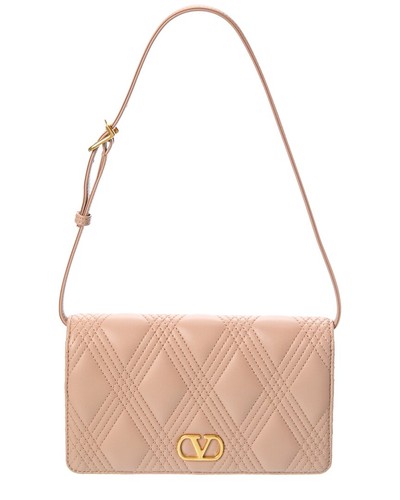 Valentino Quiltie 67 Mini Leather Shoulder Bag Women's Pink