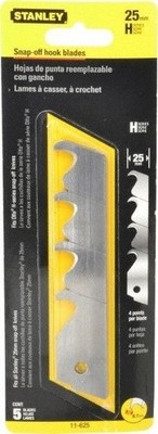 Stanley 11-625 Snap Off Hook Blades 25mm 5 Blades