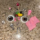 1996 BARBIE PRETTY TREASURES SPARKLING DINING SET PIECES LOT # 3848