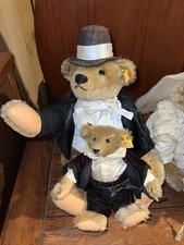 4 Exquisite Antique Steiff Teddy Bears Wedding Party