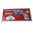 Vintage Bronco Kilgore Toys Sign - Porcelain Advertisement Store Gas Pump Sign